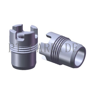 Tungsten carbide thread nozzles for PDC drill bits