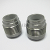 Tungsten carbide thread nozzles for PDC drill bits